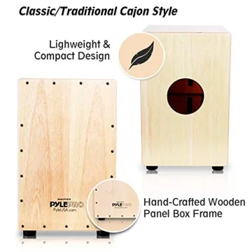 Pyle Jam Cajon, Compact Lightweight Percussion Box