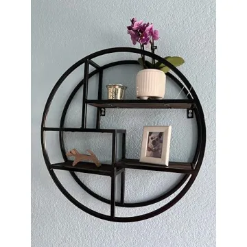 18" Floating Circular Wall Shelf - 4 Tiers