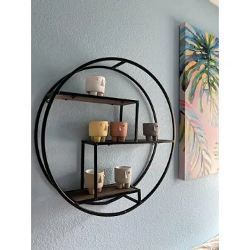 18" Floating Circular Wall Shelf - 4 Tiers