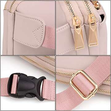 UTO Fanny Pack for Women Crossbody Trendy Fashion Belt Purse Chest Waist Hip Bumbag for Outdoor Shopping Travel Hiking