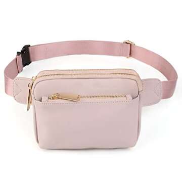 UTO Fanny Pack for Women Crossbody Trendy Fashion Belt Purse Chest Waist Hip Bumbag for Outdoor Shopping Travel Hiking
