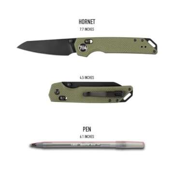 704 Gear Hornet EDC Folding Pocket Knife with Crossbar Lock | 3.17" Reverse Tanto Blade, D2 Steel, G...