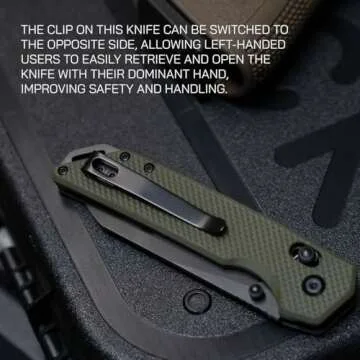 704 Gear Hornet EDC Folding Pocket Knife with Crossbar Lock | 3.17" Reverse Tanto Blade, D2 Steel, G10 Handle, Reversible Pocket Clip | Olive Drab Green