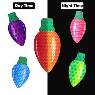 30PCS Reflective Light Bulb Magnet Christmas Car Decorations for Xmas Holiday Cruise Ship Door Cars ...