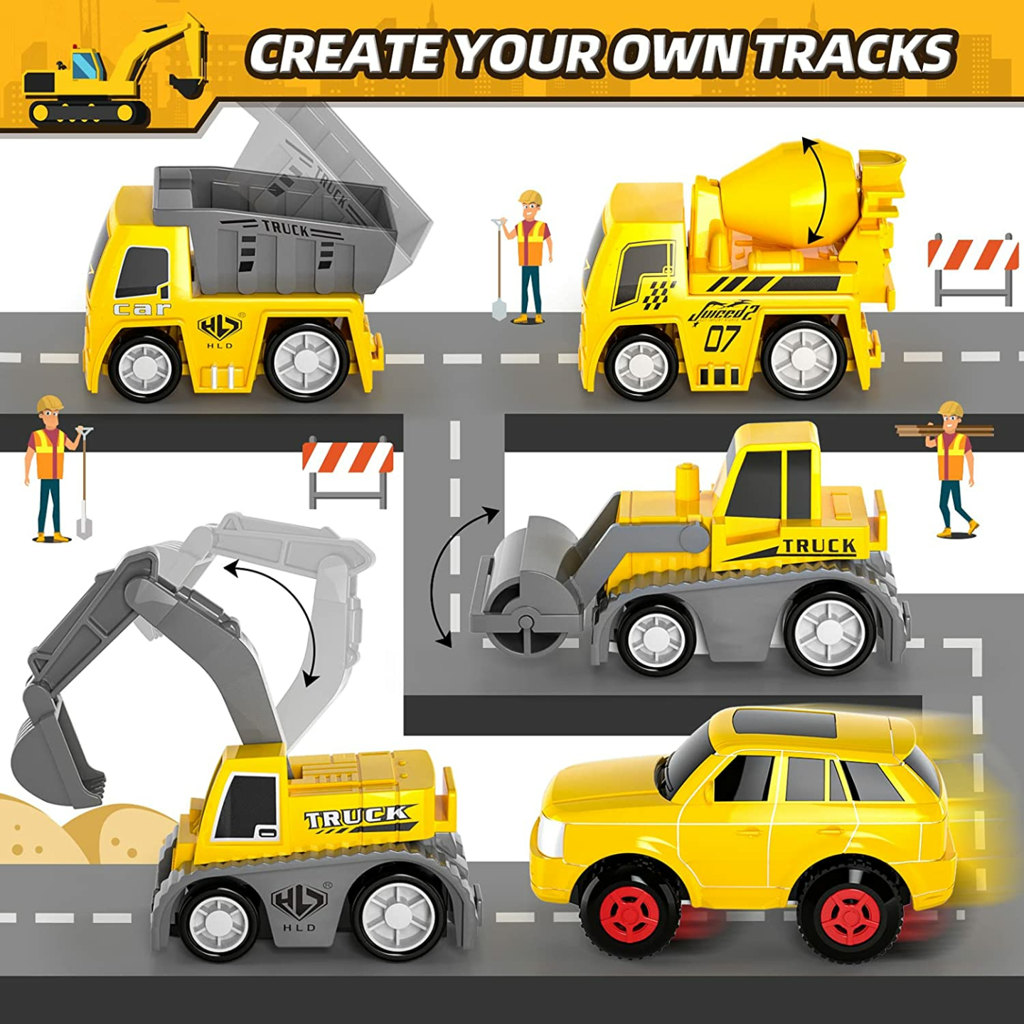 Construction Toys Race Tracks Set for Kids 3-6