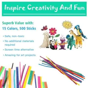 500 Colorful Wax Craft Sticks for Kids - Creative Fun!