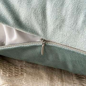 MIULEE Pack of 2 Velvet Soft Solid Decorative Square Throw Pillow Covers Set Cushion Case for Spring Sofa Bedroom Couch 20x20 Inch Blue Grey