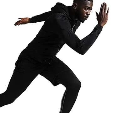 BUYJYA 5Pcs Men's Compression Pants Shirt Top Long Sleeve Jacket Athletic Sets Gym Clothing Mens Workout