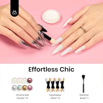 Beetles Chrome Nail Powder Mirror Effect Holographic Aurora Iridescent Pearlescent Manicure Nail Art...