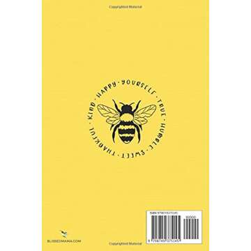 Bee Happy Journal | Inspirational gift for bee lovers | Yellow 6x9, 120 page dot grid bullet journal notebook