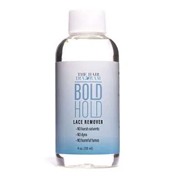The Hair Diagram - Bold Hold Lace Remover - Bond Release Spray - Residue Removal Solution For Wigs, Extensions, & Hair Systems - Tape & Lace Glue Remover - NO Harsh Solvents, Dyes, Harmful Fumes - 4oz
