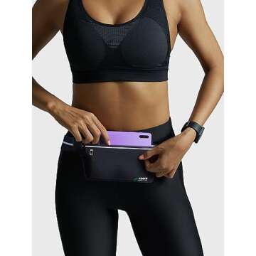 Fitter's Niche UltraSlim Fanny Waist Pack, Versatile for Men and Women, Bounce-less Sports Hiking Running Hip Bag, Extendable Belt, Infinite Black