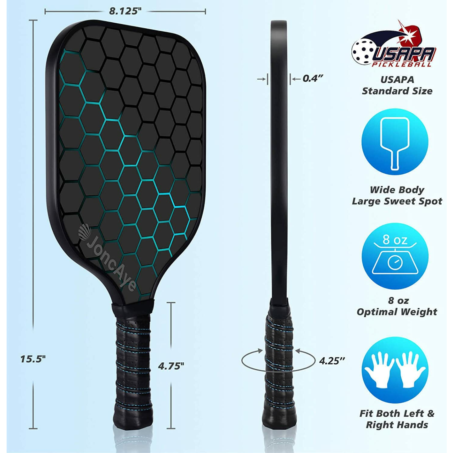 JoncAye Pickleball Paddles Set with Bags & Balls