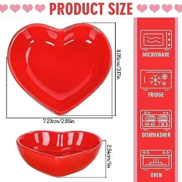 Whaline Heart Shape Sauce Dish Set - Romantic Tableware Decor