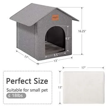 Love's cabin Outdoor Cat House Weatherproof, Insulated Feral Cat House Outdoor for Winter, Waterproof Outside House for/Indoor Cats, Shelter with Removable Soft Cushion