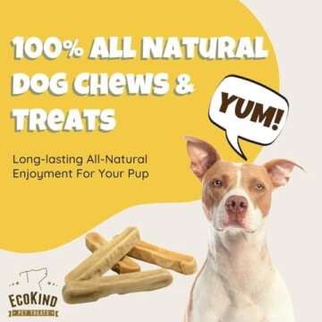 EcoKind Dog Chews, Himalayan Yak Cheese Chew, All Natural Premium Dog Treats, Long Lasting, Easily Digestible, for All Breeds & Sizes, 3-Pack, 0.259 kg