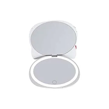 Impressions Vanity Hello Kitty Kawaii Compact Mirror with Touch Sensor Switch for Purse, LED Makeup Mirror with 2X Magnifying Top and Adjustable Brightness (White)