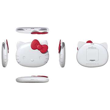 Impressions Vanity Hello Kitty Kawaii Compact Mirror with Touch Sensor Switch for Purse, LED Makeup Mirror with 2X Magnifying Top and Adjustable Brightness (White)