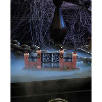 Department 56 Snow Village Halloween Accessories Disneyland The Haunted Mansion Gate Figurine, 4.75 Inch, Multicolor