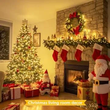 JMEXSUSS 66ft 200 LED Christmas Lights Outdoor, Warm White Christmas Tree Lights Indoor Plug in, 8 Modes Twinkle Christmas String Lights for Outside Bedroom Wedding Party Ceiling Home Decorations