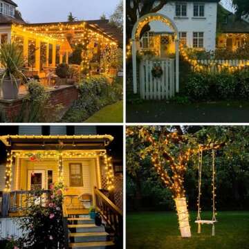 JMEXSUSS 66ft 200 LED Christmas Lights Outdoor, Warm White Christmas Tree Lights Indoor Plug in, 8 Modes Twinkle Christmas String Lights for Outside Bedroom Wedding Party Ceiling Home Decorations