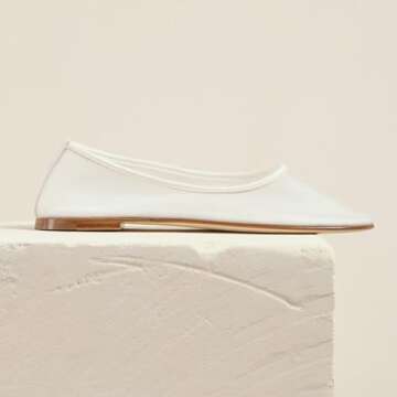 VOLEECE Tulle Mesh Ballet Flats Shoes for Women Slip On Ballerina Shoes Round Toe Comfortable Casual Work Dress Shoes