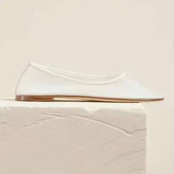 VOLEECE Tulle Mesh Ballet Flats Shoes for Women Slip On Ballerina Shoes Round Toe Comfortable Casual Work Dress Shoes