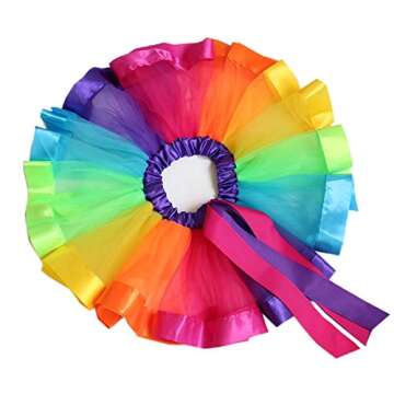 BGFKS Newborn Baby Girls 1st Birthday Rainbow Tutu Outfit with Crown