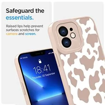 OOK Cute Cow Print iPhone 11 Case with Screen Protector - Pink