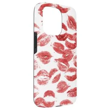 iPhone 15 Pro Coquette Red Kisses Lipstick Lip Kisses Case