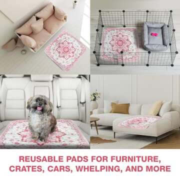 PUPIBOO Washable Pee Pads for Dogs - Super Absorbent Reusable Puppy Training Pads - 100% Waterproof, Leak-Proof & Non-Slip Whelping Pads for Pet Housebreaking