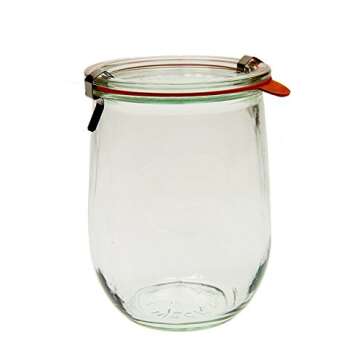 Weck 745 Tulip Jar - 1 Liter, Set of 6 Clear