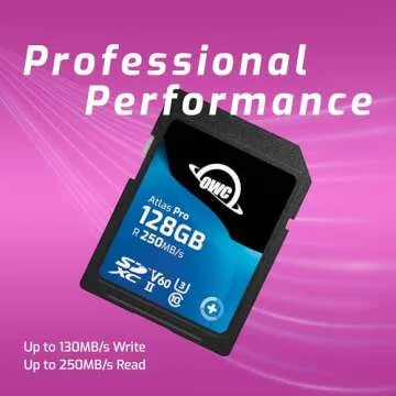 OWC Atlas Pro 128GB SDXC UHS-II V60 Media Card - Ultimate Performance for Your Camera