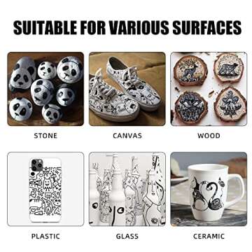 Mogyann Black Paint Pen, 12 Pack - Versatile Acrylic Markers