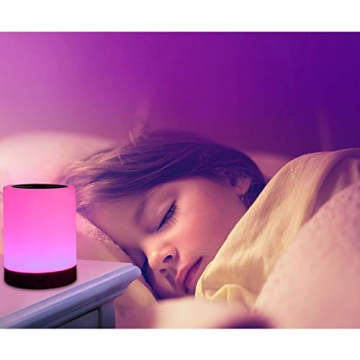 UNIFUN Night Light, Touch Lamp for Bedrooms Living Room Portable Table Bedside Lamps with Rechargeable Internal Battery Dimmable 2800K-3100K Warm White Light & Color Changing RGB (Regular Size)…