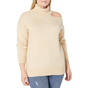 Josephine Long Sleeve Cutout Turtleneck Sweater by The Drop