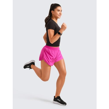 CRZ YOGA Mid Waisted Dolphin Athletic Shorts for Women