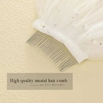 Elegant HEREAD Pearl Wedding Veil for Brides