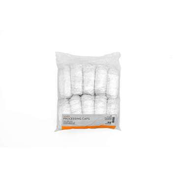 Colortrak Professional Bouffant Processing Caps, Single Use, Contain Hair During Perms, Conditioners, Relaxers, and Coloring, 21 Inch Diameter, Clear Plastic, Usable as Shower Cap, 100 Per Pack