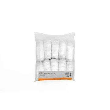 Colortrak Professional Bouffant Processing Caps, Single Use, Contain Hair During Perms, Conditioners, Relaxers, and Coloring, 21 Inch Diameter, Clear Plastic, Usable as Shower Cap, 100 Per Pack