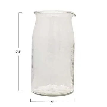 Creative Co-Op Hand-Blown Glass Pitcher for Elegant Serving