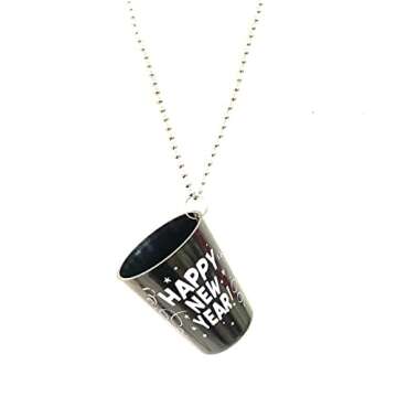 Happy New Year Shot Glass Beads Necklace 12-Pcs Party Fun