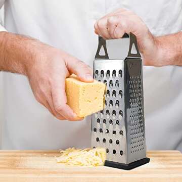 K BASIX 4 Sided Stainless Steel Box Grater for Kitchen