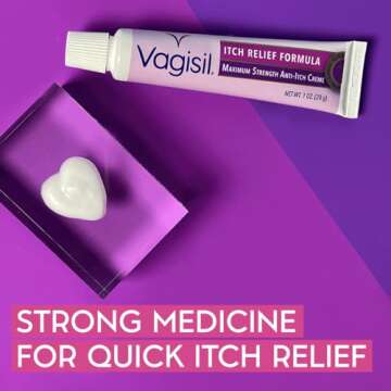 Vagisil Maximum Strength Feminine Anti-Itch Cream with Benzocaine for Women, Helps Relieve Yeast Inf...
