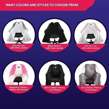 The Original Office Chair Blanket by SnuggleBack; Cozy Comfy Office Desk Chair Wrap Attaches for Convenient Heat and Hands-Free. Stay Warm In The Winter or Summer. Gray Faux Fur with Sherpa Fleece