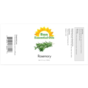 Sun Essential 4oz Rosemary Essential Oil for Aromatherapy