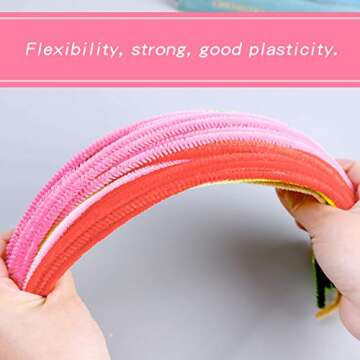 100 Pieces Pink Pipe Cleaners for DIY Arts & Crafts
