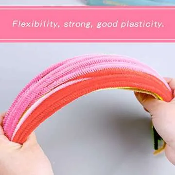 100 Pieces Pink Pipe Cleaners for DIY Arts & Crafts