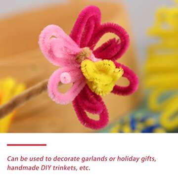 100 Pieces Pink Pipe Cleaners for DIY Arts & Crafts