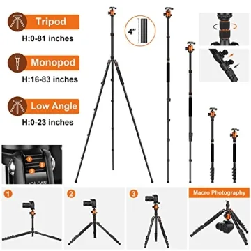 JOILCAN Tripod 81" Heavy Duty for All Cameras